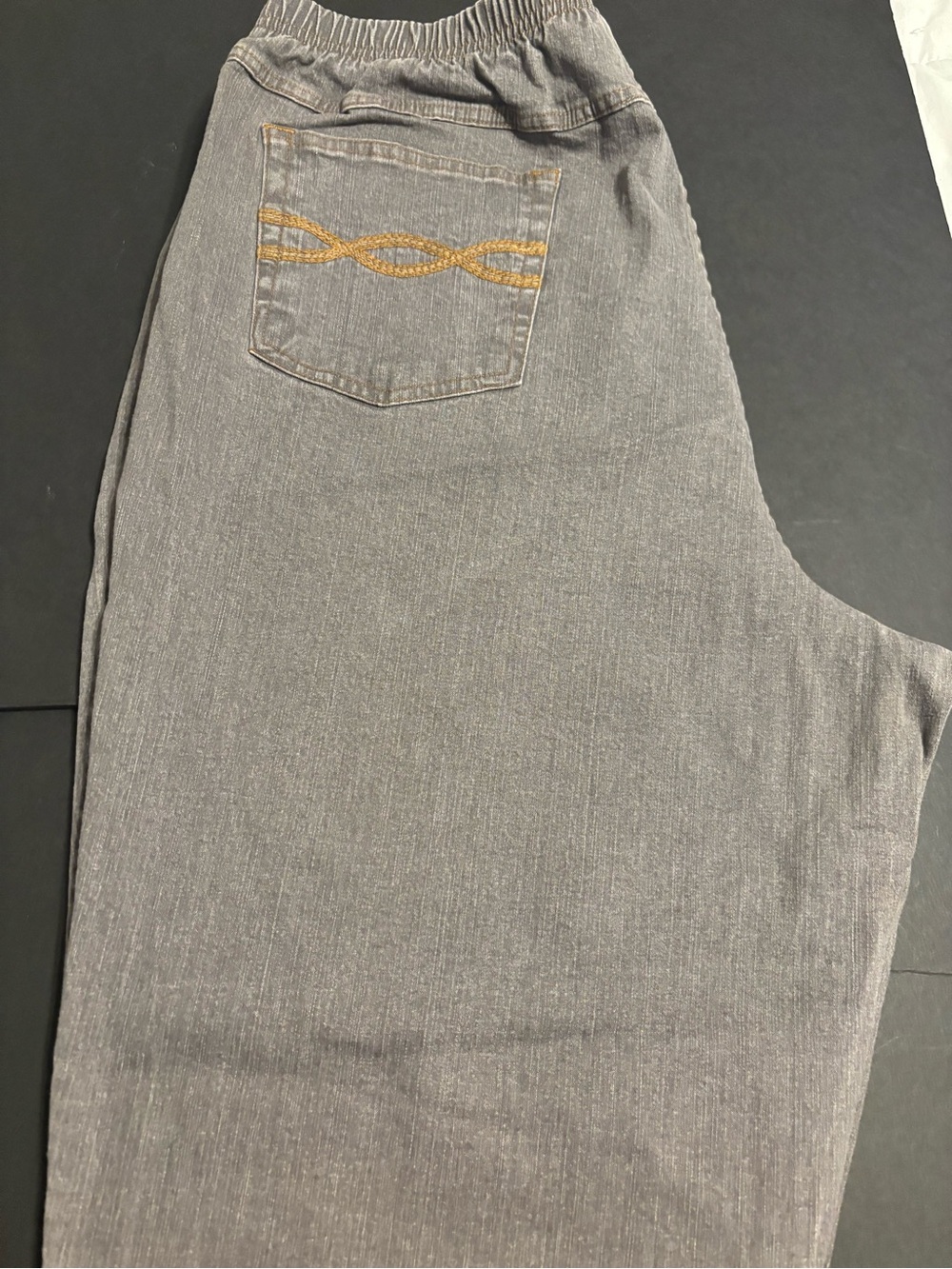 Denim & Co Jeans Women 2X Gray Wash Pull On Stretch Elastic Waist NWT A1119